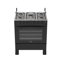 Fogão 5 Bocas Mesa Inox Realce Hera Plus Preto Bivolt