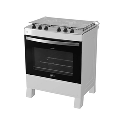 Fogão 5 Bocas Mesa Inox Realce Premium Plus Branco Bivolt