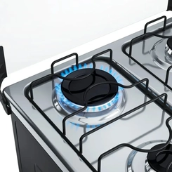 Fogão 4 Bocas Mesa Inox Mega Chama Dako Supreme Titanium Bivolt