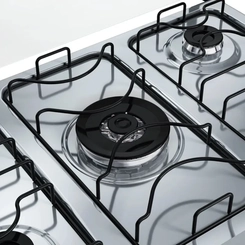 Fogão 5 Bocas Mesa Inox Tripla Chama Dako Supreme Titanium Bivolt