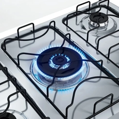 Fogão 5 Bocas Mesa Inox Tripla Chama Dako Supreme Titanium Bivolt
