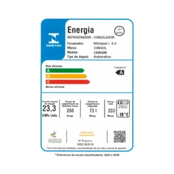 Geladeira 2 Portas Frost Free 333L Consul CRM40MBANA Branco