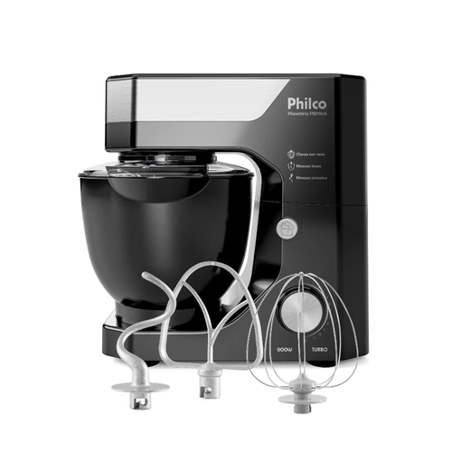 Batedeira Planetária 12 Velocidades + Turbo 900W Philco PBP90A Preta