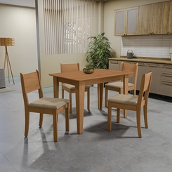 Mesa de Jantar para 4 Lugares Kappesberg 80x80x120cm ME04 Canela