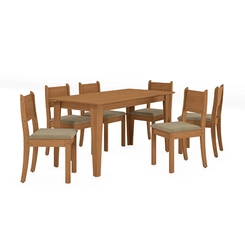 Mesa de jantar para 6 lugares Kappesberg 80x80x160cm ME05 Canela
