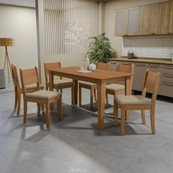 Mesa de jantar para 6 lugares Kappesberg 80x80x160cm ME05 Canela
