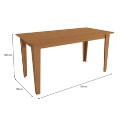 Mesa de jantar para 6 lugares Kappesberg 80x80x160cm ME05 Canela