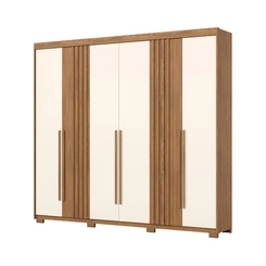 Guarda-Roupa 6 Portas Henn Norton D325-127 4 Gavetas Nature/Off White SE