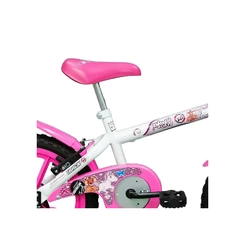 Bicicleta Aro 16 Track Pinky Quadro em Aço Carbono 10" Branco/Rosa