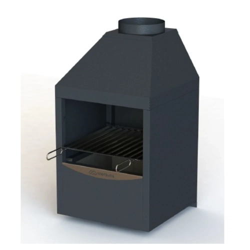 Churrasqueira Carvão Metávila Combate Galvanizada 450GT Cinza Aço Inox