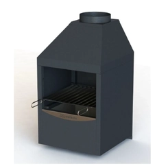 Churrasqueira Carvão Metávila Combate Galvanizada 450GT Cinza Aço Inox