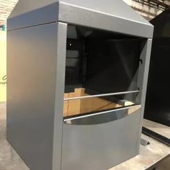Churrasqueira Suspensa 45cm Galvanizada Carvão Metávila Combate 450GT Cinza Aço Inox