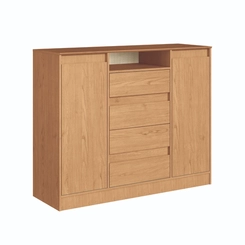 Cômoda Castro 2 Portas 4 Gavetas Cedro/Boucle SE