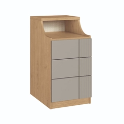 Mesa de Cabeceira Castro Elegance 3 Gavetas Friso 4201A Angelin/Níquel SE