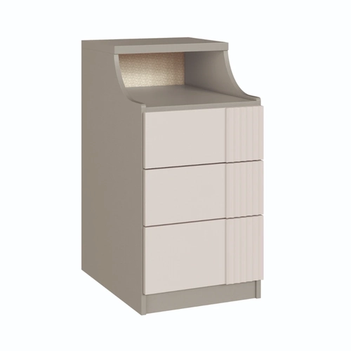 Mesa de Cabeceira Castro Elegance 3 Gavetas Friso 4201A Níquel/Blanc SE