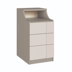 Mesa de Cabeceira Castro Elegance 3 Gavetas Friso 4201A Níquel/Blanc SE