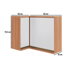 Aéreo de Canto 95cm Telasul Macadâmia 2 Portas Freijó/Branco