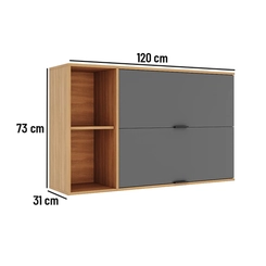 Aéreo 120cm Telasul 915003-01 Cinza/Freijó SE