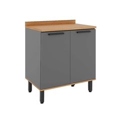 Balcão 80cm Telasul Castanha 2 Portas 915101-01 Cinza/Freijó SE