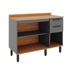 Balcão 120cm Telasul Castanha 3 Portas 915103-01 Cinza/Freijó SE