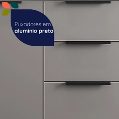 Balcão 120cm Telasul Lumina 2 Portas 917122-01 Cinza