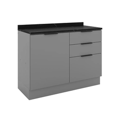 Balcão 120cm Telasul Lumina 1 Porta 917123-01 Cinza SE
