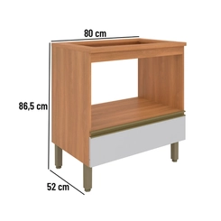 Balcão 80cm Telasul Macadâmia  914104-01 Freijó/Branco SE