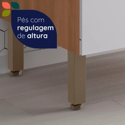 Balcão 120cm Telasul Macadâmia 1 Porta 914105-01 Freijó/Branco SE