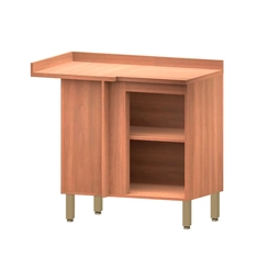Balcão de Canto Reto 95cm Telasul Macadâmia 1 Porta Freijó/Branco