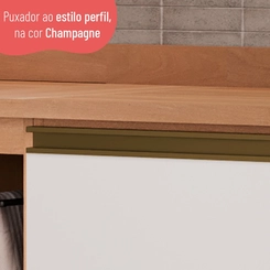 Balcão de Canto Reto 95cm Telasul Macadâmia 1 Porta Freijó/Branco
