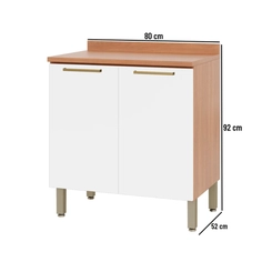 Balcão 80cm Telasul Sálvia 2 Portas 908101-04 Freijó/Branco SE