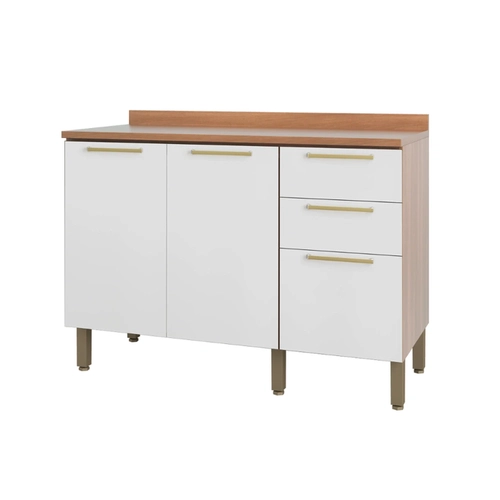 Balcão 120cm Telasul Sálvia 2 Portas 908103-04 Freijó/Branco SE