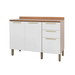 Balcão 120cm Telasul Sálvia 2 Portas 908103-04 Freijó/Branco SE