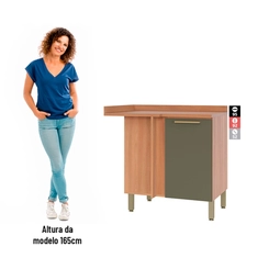 Balcão 95cm Telasul Sálvia 1 Porta 908110-01 Freijó/Verde SE