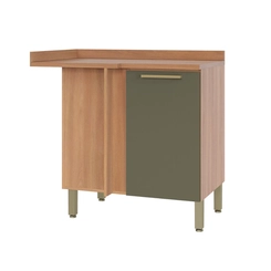 Balcão 95cm Telasul Sálvia 1 Porta 908110-01 Freijó/Verde SE