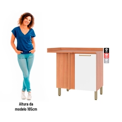 Balcão 95cm Telasul Sálvia 1 Porta 908110-04 Freijó/Branco SE