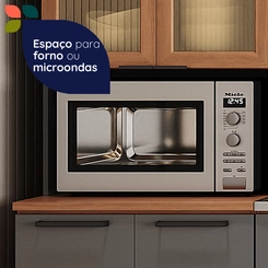 Cristaleira 4 Portas Telasul Castanha 915304-01 Cinza/Freijó SE