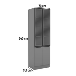 Cristaleira 4 Portas Telasul Lumina 917324-01 Cinza SE
