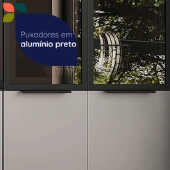 Cristaleira 4 Portas Telasul Lumina 917324-01 Cinza SE