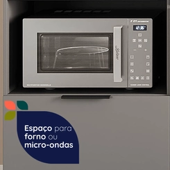 Cristaleira 3 Portas Telasul Lumina 917325-01 Cinza SE