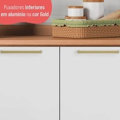 Cristaleira 4 Portas Telasul Sálvia 908301-04 Freijó/Branco SE