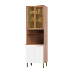 Cristaleira 4 Portas Telasul Sálvia 908301-04 Freijó/Branco SE