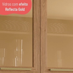 Cristaleira 4 Portas Telasul Sálvia 908301-04 Freijó/Branco SE