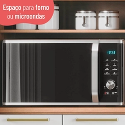 Cristaleira 4 Portas Telasul Sálvia 908301-04 Freijó/Branco SE