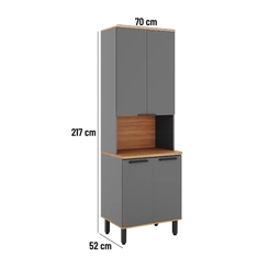 Paneleiro 70CM Telasul Castanha 915301-01 Cinza/Freijó SE