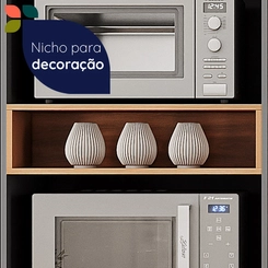 Torre Quente 70CM Telasul 915303-01 Cinza/Freijó SE
