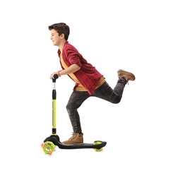 Patinete 3 Rodinhas Dobrável Bandeirante Skatenet Led Pro 1548 Preto/Amarelo