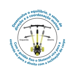 Patinete 3 Rodinhas Dobrável Bandeirante Skatenet Led Pro 1548 Preto/Amarelo
