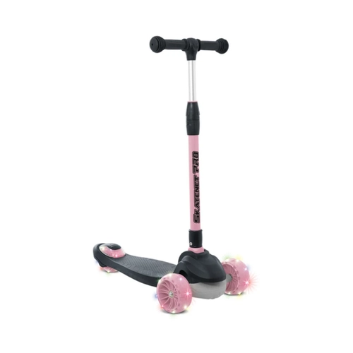 Patinete 3 Rodinhas Dobrável Bandeirante Skatenet LED 1549 Preto/Rosa