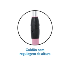 Patinete 3 Rodinhas Dobrável Bandeirante Skatenet LED 1549 Preto/Rosa